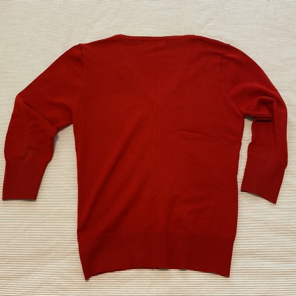 MAK red cardigan sweater sz L - Picture 5 of 7